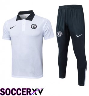 Soccer Polo FC Chelsea + Training Pants White 2025/2026