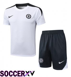 kit Training T Shirt FC Chelsea + Shorts White 2025/2026