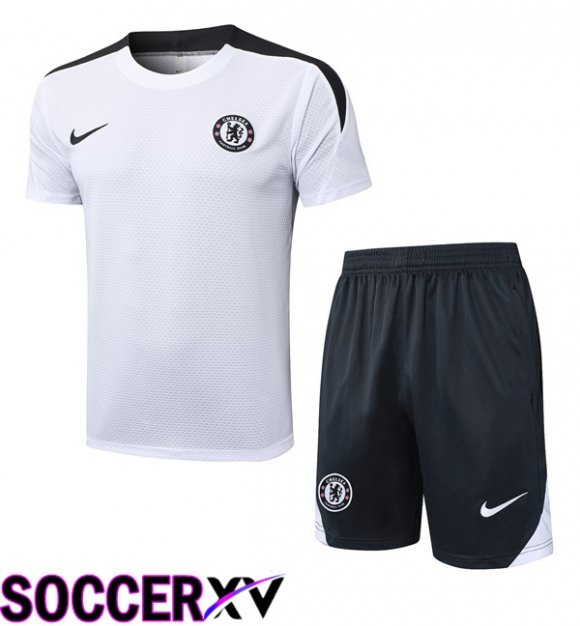 kit Training T Shirt FC Chelsea + Shorts White 2025/2026