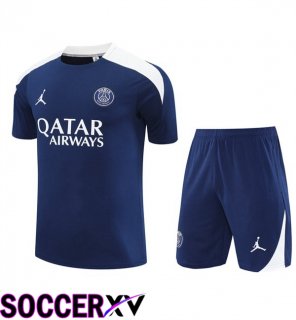 kit Training T Shirt Jordan Paris PSG + Shorts Blue Royal 2025/2026