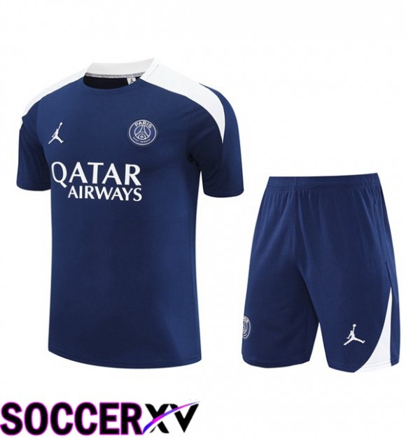 kit Training T Shirt Jordan Paris PSG + Shorts Blue Royal 2025/2026