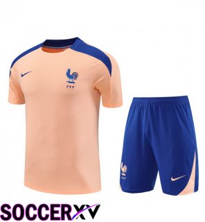 kit Training T Shirt France + Shorts Pink 2025/2026