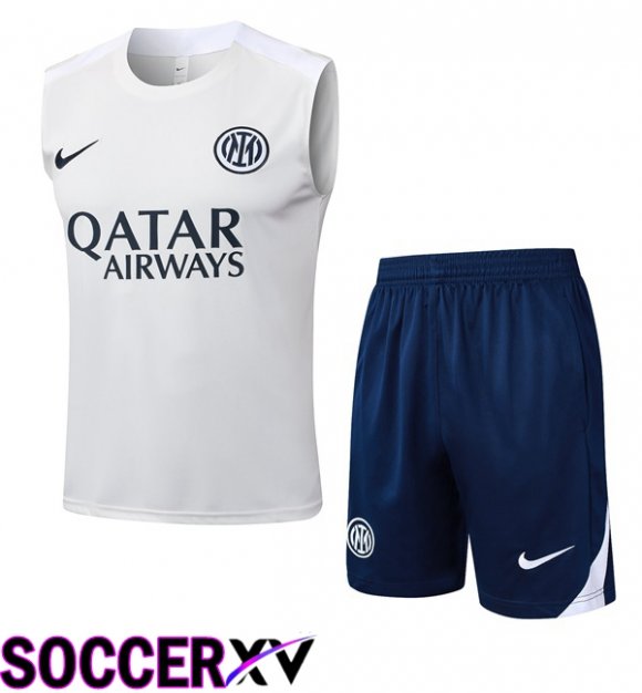Gilet Soccer Inter Milan + Shorts White 2025/2026