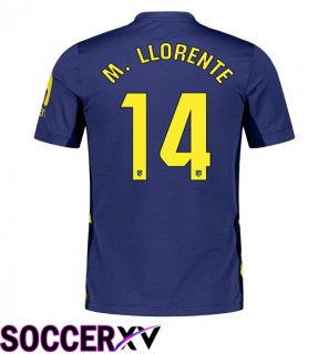Soccer Jersey Atletico Madrid (M. LLORENTE 14) Away Blue Royal 2025/2026