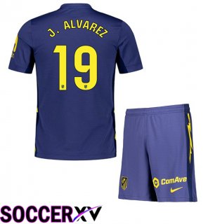Soccer Jersey Atletico Madrid (J. ALVAREZ 19) Kids Away Blue Royal 2025/2026