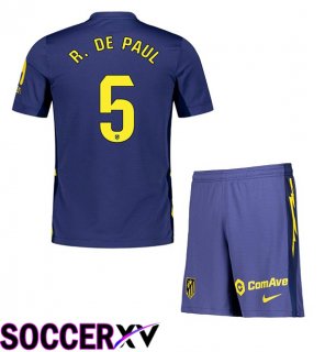 Soccer Jersey Atletico Madrid (R. De PAUL 5) Kids Away Blue Royal 2025/2026