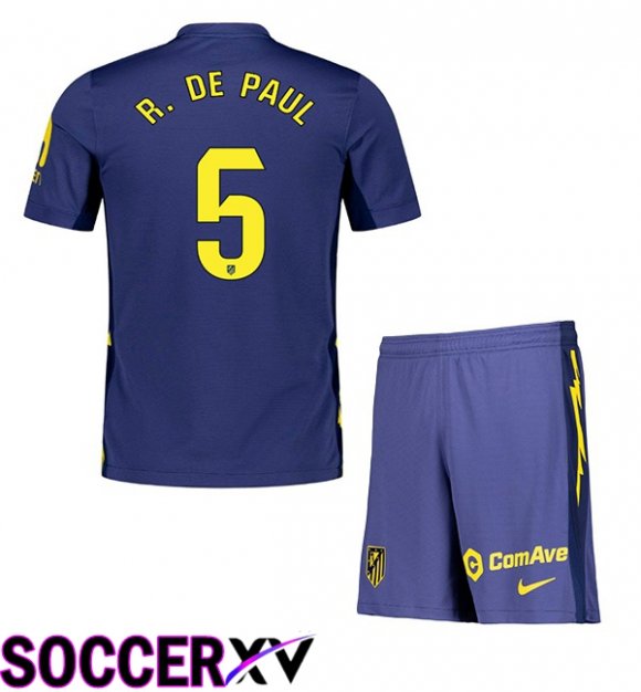 Soccer Jersey Atletico Madrid (R. De PAUL 5) Kids Away Blue Royal 2025/2026