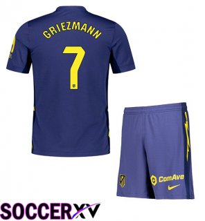 Soccer Jersey Atletico Madrid (GRIEZMANN 7) Kids Away Blue Royal 2025/2026