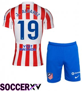 Soccer Jersey Atletico Madrid (J. ALVAREZ 19) Kids Home Red 2025/2026