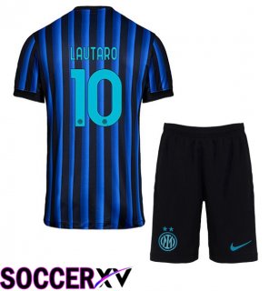 Soccer Jersey Inter Milan (LAUTARO 10) Kids Home Blue Black 2025/2026