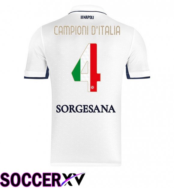 Soccer Jersey SSC Napoli Campioni D'Italia Away White 2024/2025