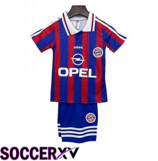 Bayern Munich Retro Kids Home Soccer Jersey 1995 1997