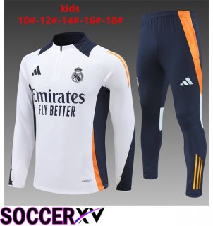 Real Madrid Kids kit Training Tracksuit White 2024/2025