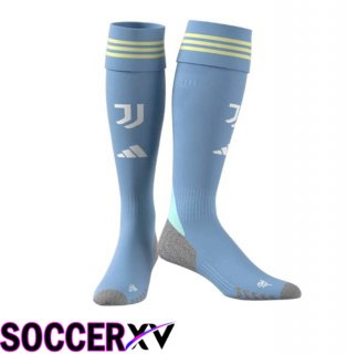 Juventus Away Soccer Socks Blue 2025/2026
