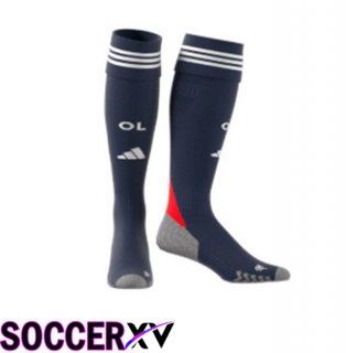lyon OL Away Soccer Socks Blue Royal 2025/2026