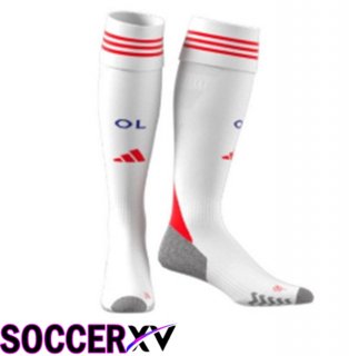 lyon OL Home Soccer Socks White 2025/2026