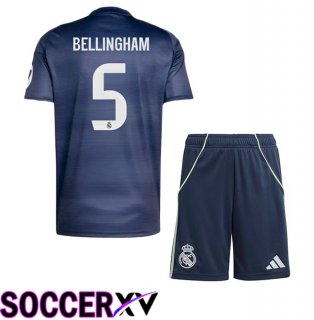 Real Madrid (Bellingham 5) Kids Away Soccer Jersey Blue Royal 2025/2026