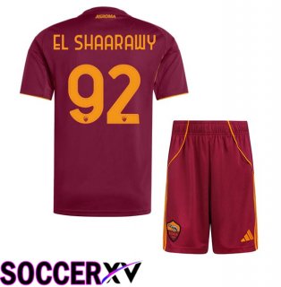 AS Rome (EL SHAARAWY 92) Kids Home Soccer Jersey Red 2025/2026