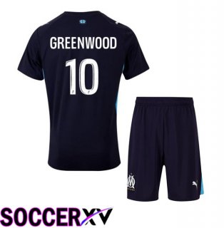 Marseille OM (GREENWOOD 10) Kids Away Soccer Jersey Blue Royal 2025/2026