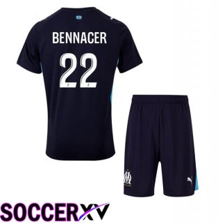 Marseille OM (BENNACER 22) Kids Away Soccer Jersey Blue Royal 2025/2026
