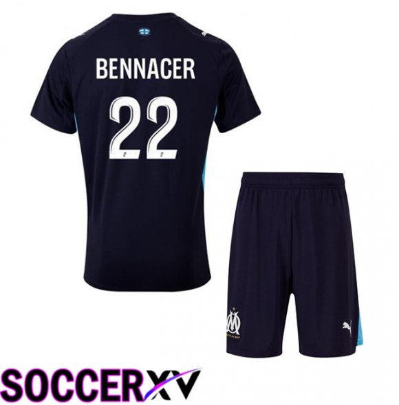 Marseille OM (BENNACER 22) Kids Away Soccer Jersey Blue Royal 2025/2026