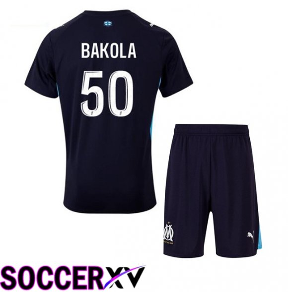Marseille OM (BAKOLA 50) Kids Away Soccer Jersey Blue Royal 2025/2026