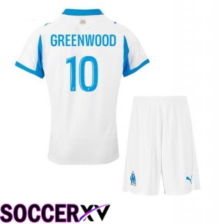 Marseille OM (GREENWOOD 10) Kids Home Soccer Jersey White 2025/2026