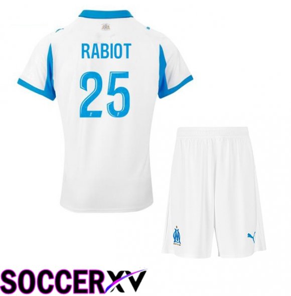 Marseille OM (RABIOT 25) Kids Home Soccer Jersey White 2025/2026