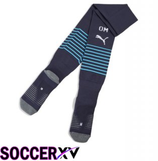 Marseille OM Away Soccer Socks Blue Royal 2025/2026