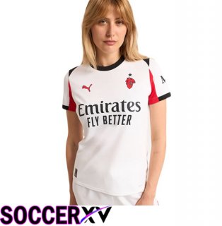 AC Milan Women Away Soccer Jersey White 2025/2026