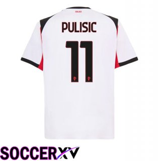 AC Milan (Pulisic 11) Away Soccer Jersey White 2025/2026