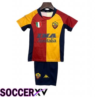 AS Rome Retro Kids Home Soccer Jersey 2001 2002