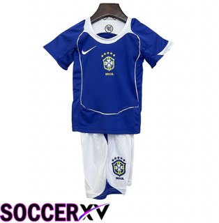 Brazil Retro Kids Away Soccer Jersey 2004