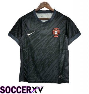 Portugal Goalkeeper Soccer Jersey Black 2024/2025