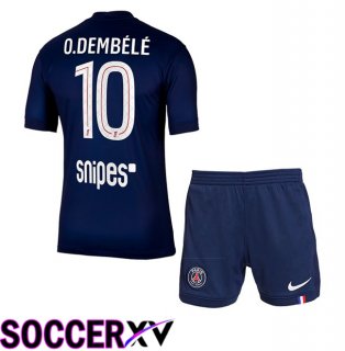 Paris PSG (O. Dembélé 10) Kids Home Soccer Jersey Blue Royal 2025/2026