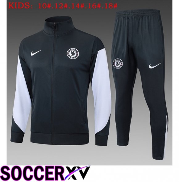 FC Chelsea Kids kit Training Jacket Suit Grey 2025/2026