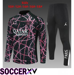 Jordan Paris PSG Kids kit Training Tracksuit Black Pink 2025/2026
