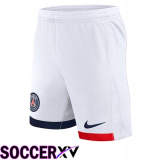 Paris PSG Away Soccer Shorts White 2025/2026