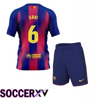 FC Barcelona (GAVI 6) Kids Home Soccer Jersey Blue Red 2025/2026