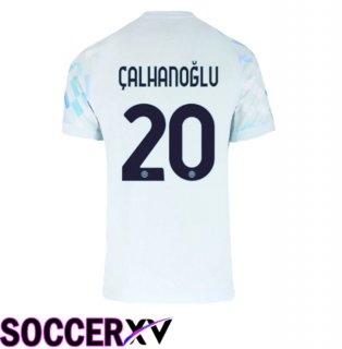 Inter Milan (ÇALHANOĞLU 20) Away Soccer Jersey White Blue 2025/2026