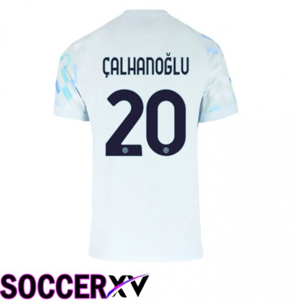 Inter Milan (ÇALHANOĞLU 20) Away Soccer Jersey White Blue 2025/2026