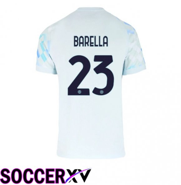 Inter Milan (BARELLA 23) Away Soccer Jersey White Blue 2025/2026
