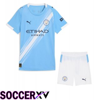 Manchester City Home kit Soccer Jersey + Shorts 2025 2026