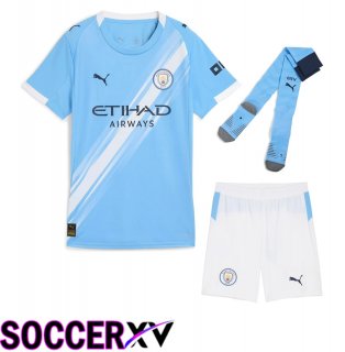 Manchester City Home kit Soccer Jersey (Shorts + Socks) 2025 2026