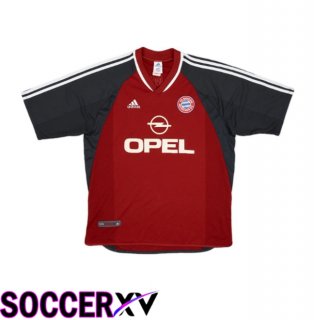 Bayern Munich Retro Home Soccer Jersey Red 2001-2002
