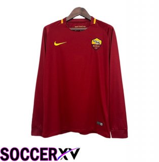 AS Rome Retro Home Soccer Jersey Long sleeve Red 2017-2018
