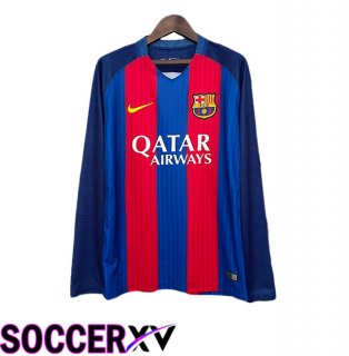 FC Barcelona Retro Home Soccer Jersey Long sleeve Red Blue 2014-2015