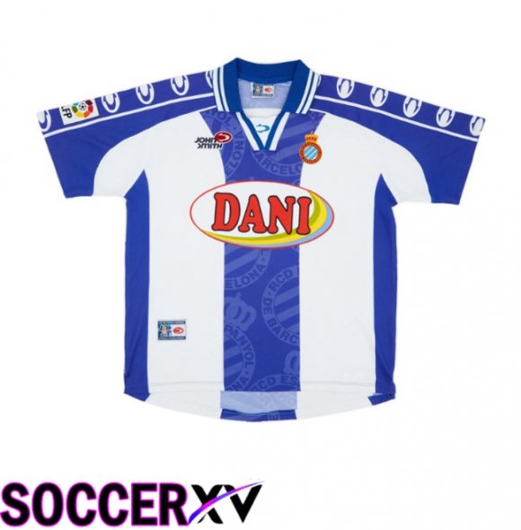 RCD Espanyol Retro Home Soccer Jersey Blue White 1999-2000