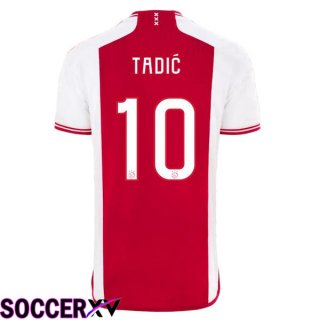 AFC Ajax (Tadić 10) Soccer Jersey Home Red White 2023/2024