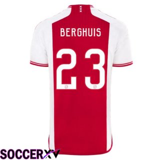 AFC Ajax (Berghuis 23) Soccer Jersey Home Red White 2023/2024